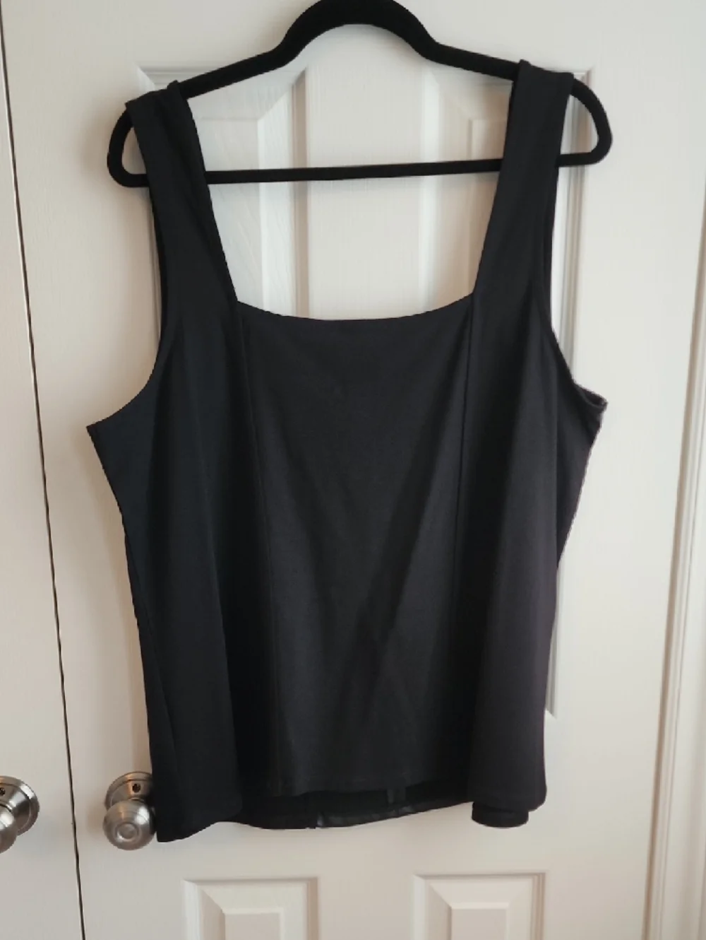 Addition Elle Black Faux-Leather Panel Tank Top 3XL - Picture 6 of 7